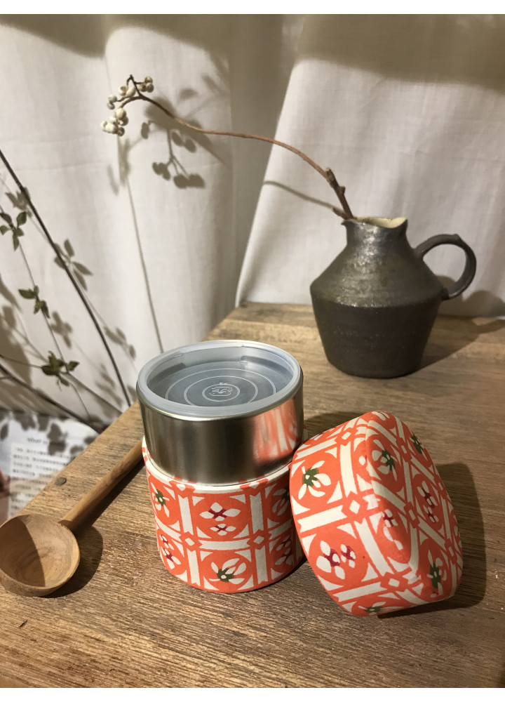 鈴木松風堂 • 型染和紙茶罐 (80g)